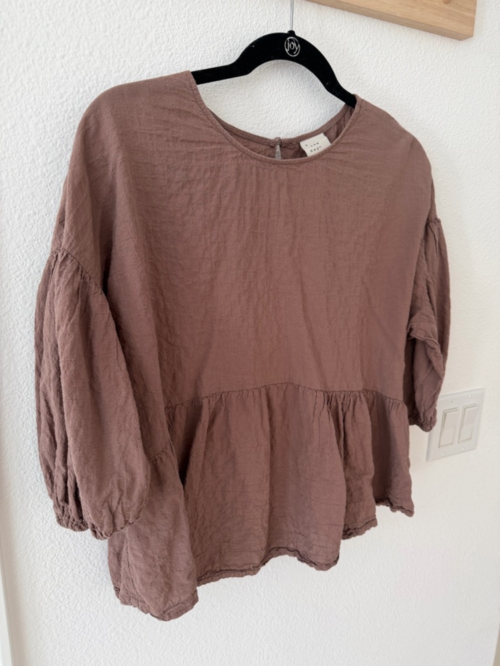 a new day Dusty Mauve Peplum Tunic Top